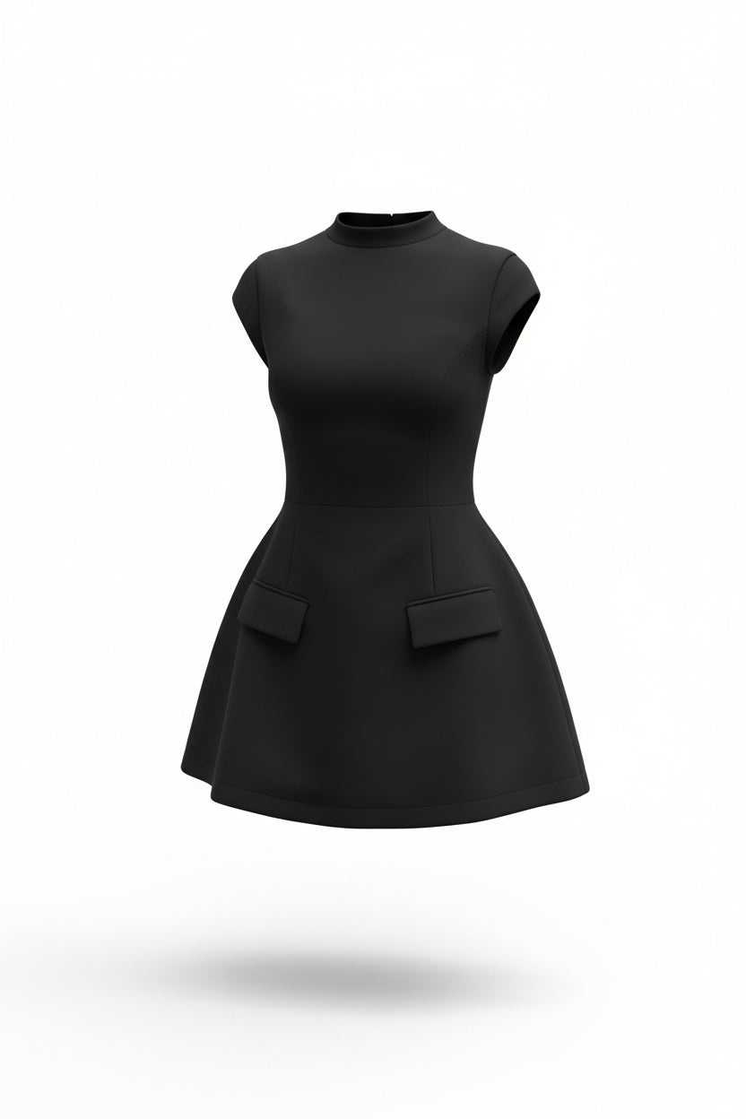 Women’s Mini Dress with Pocket – Modern Everyday Silhouette by Mova London