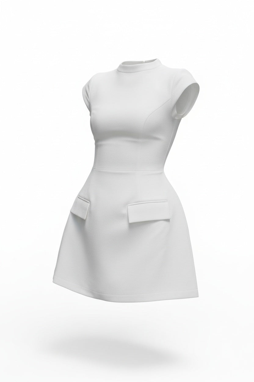 Women’s Mini Dress with Pocket – Modern Everyday Silhouette by Mova London