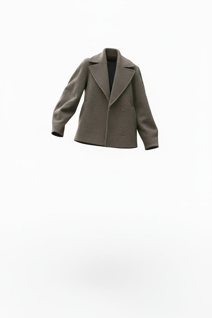 Women’s Oversized Double-Breasted Coat – Relaxed Fit with Notched Lapels