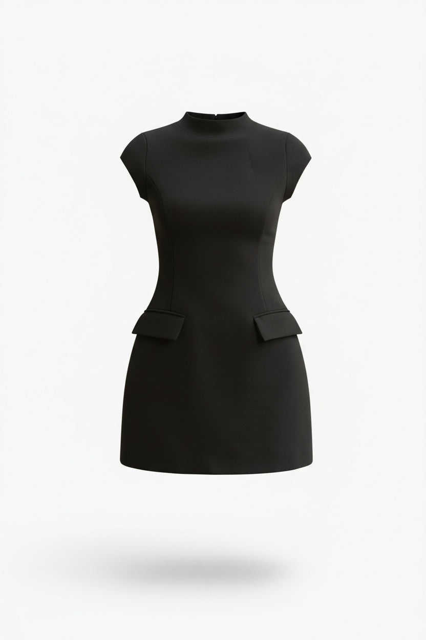 Women’s Mini Dress with Pocket – Modern Everyday Silhouette by Mova London