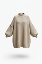 Oversized Sweater Dress – Balloon Sleeves and Relaxed Mini Silhouette