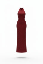 Sparkle Maxi Dress – Bodycon Silhouette with Halter Neckline